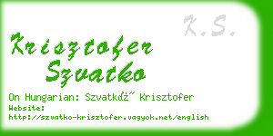 krisztofer szvatko business card